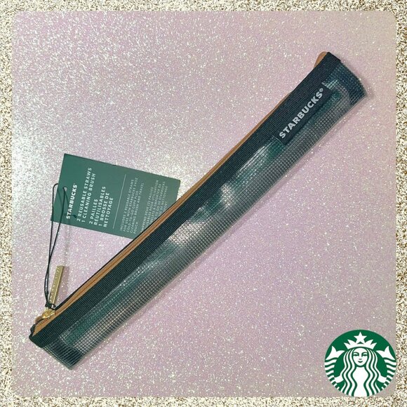 ⭐️ Starbucks Reusable Straws & Brush Set w/ Mesh Bag NWT ♻️🌎 - Picture 1 of 5
